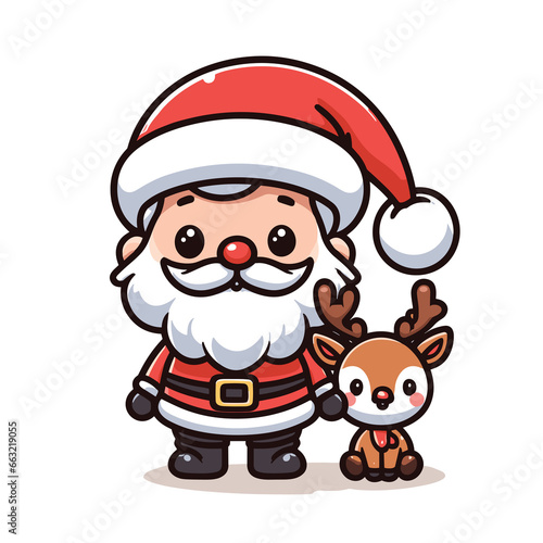 HOLIDAY CHRISTMAS, MARRY CHRISTMAS / Chimney Santa Claus - Cute and Fabulous Hipster Santa Claus Sticker Collection, Illustrated Vector Style, Isolated on a Transparent Background png (Generative Ai) © 다이어리 맘스