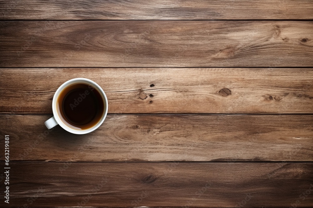 Steaming Cup of Coffee on Rustic Wooden Table Steaming Cup of Coffee on Rustic Wooden Table
