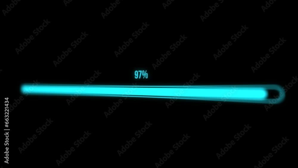 Blur and glow effect blue color loading bar animation isolated on a black background 4K Blur and glow effect blue color loading bar animation isolated on a black background 4K