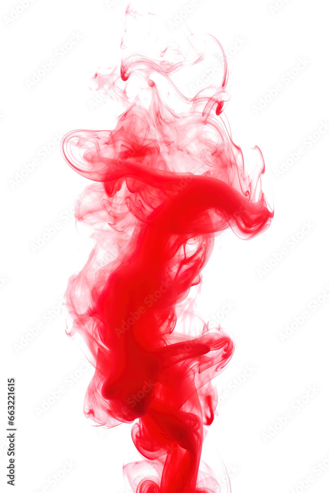 Fototapeta premium dynamic red smoke bomb explosion clouds on transparent background 