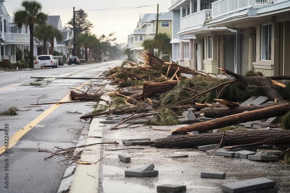 a destructive scene left by a hurricane