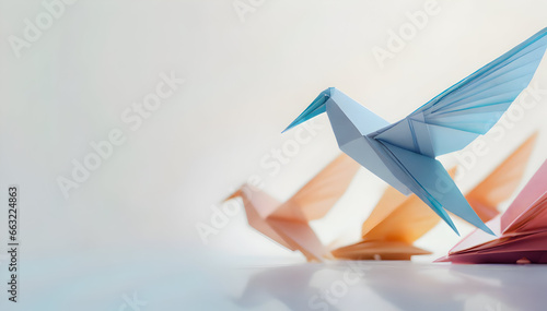 origami crane isolated on white background photo