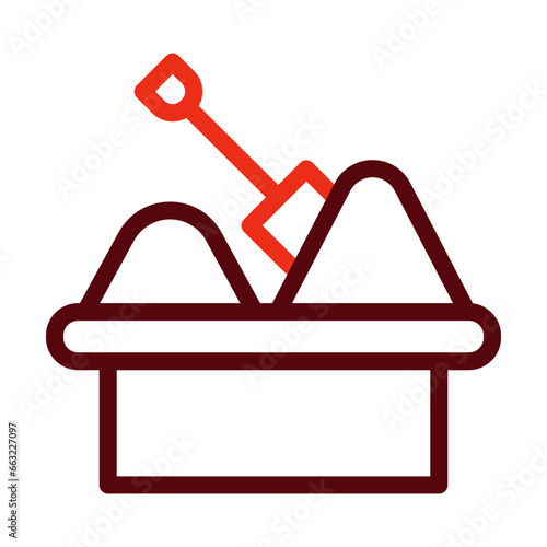 Sandbox Thick Line Two Colors Icon Design
