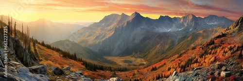 Panorama mountain autumn landscape. © MKhalid