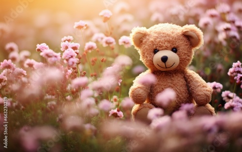 Blooming Wildflowers Surround Playful Teddy © Umar