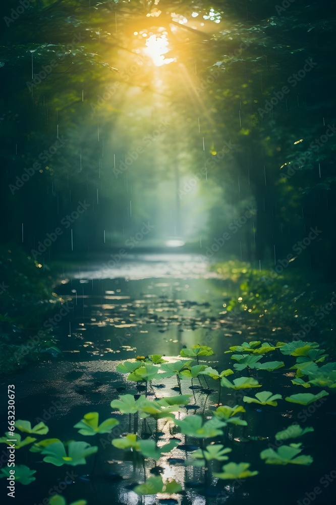 Natural landscape in rainy weather Natural landscape in rainy weather