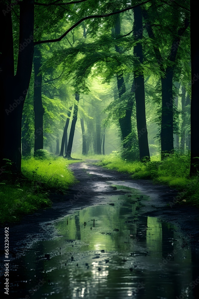 Natural landscape in rainy weather Natural landscape in rainy weather