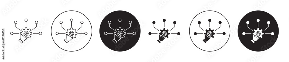 Function icon set. software system configuration vector symbol. source api line icon in black filled and outlined style. - obrazy, fototapety, plakaty 