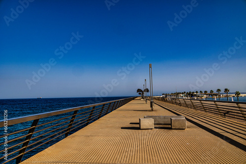  wide pier in Alicante on a summer day seaside landscape © Joanna Redesiuk