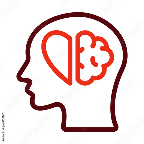 Emotional Intelligence Thick Line Two Colors Icon Design
