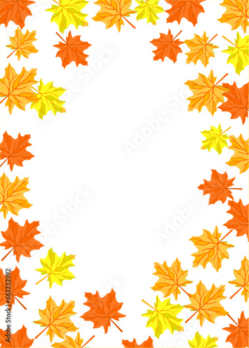 autumn leaves border, vector illustration