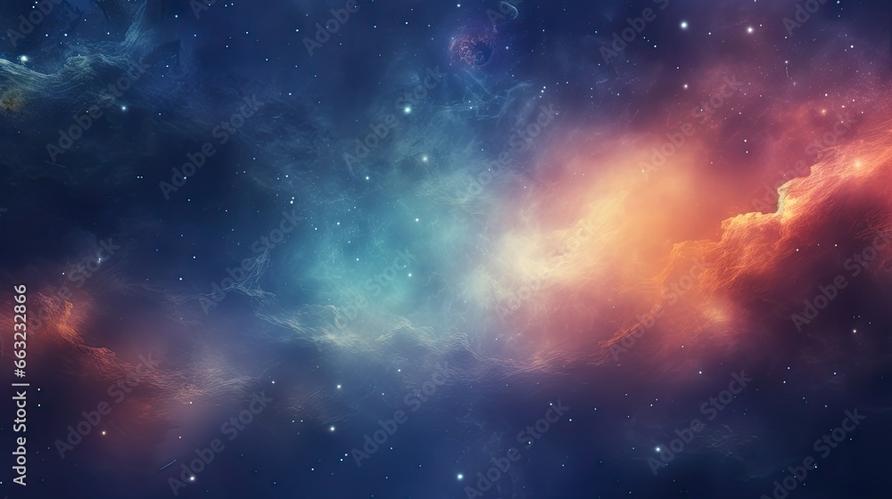 nebula space blue and orange Stock Illustration | Adobe Stock