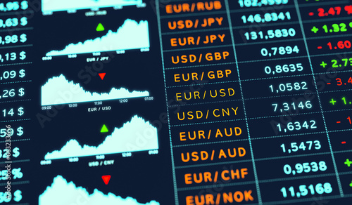 Φωτογραφία Currency exchange rates, US dollar, Euro, British pound, Japanese yen