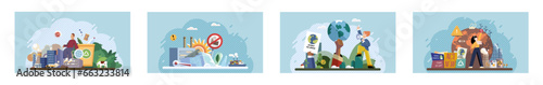 Climate change. Save the planet. Vector illustration Environmental protection efforts are instrumental in countering global warming Climate change calls for immediate action to ensure sustainable