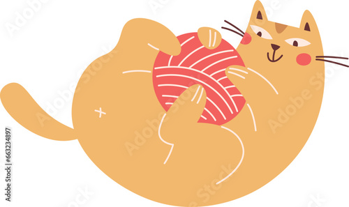 Cat Playing With Yarn