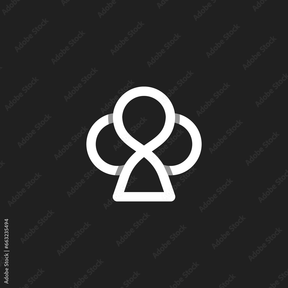 The vector is a monogram of the number bell and poker. Unique and elegant. The vector is a monogram of the number bell and poker. Unique and elegant.