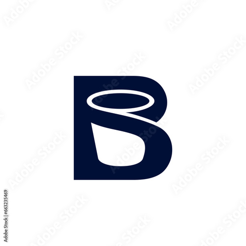 B COFFEEThe vector is a monogram of the letter B and cup. photo