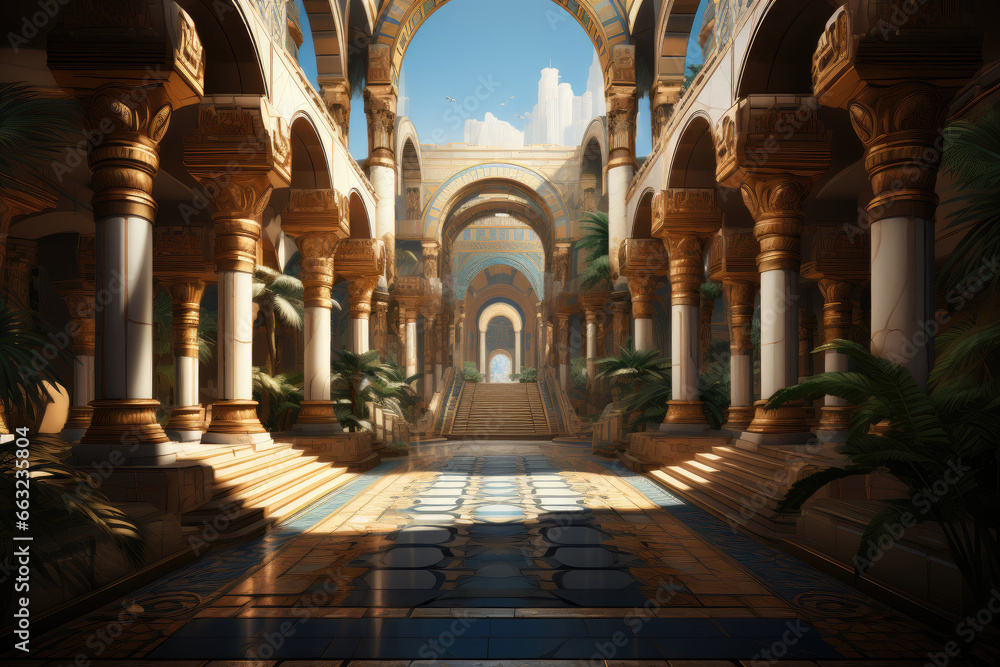 Elegant Splendor: Opulent Palace in Ancient Egypt