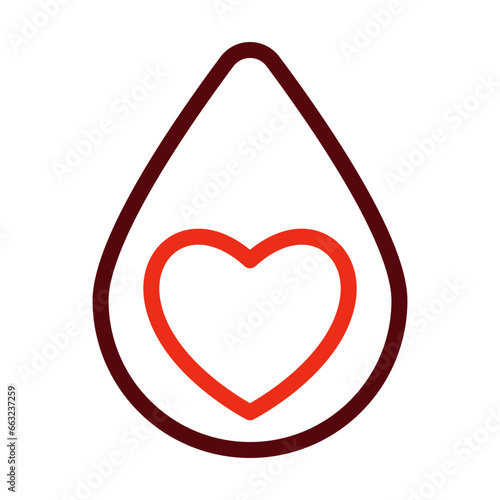 Blood Donation Thick Line Two Colors Icon Design