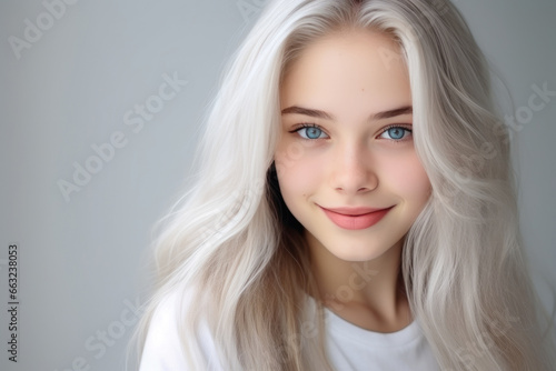 Close-up of a Graceful Teen with Perfect Skin