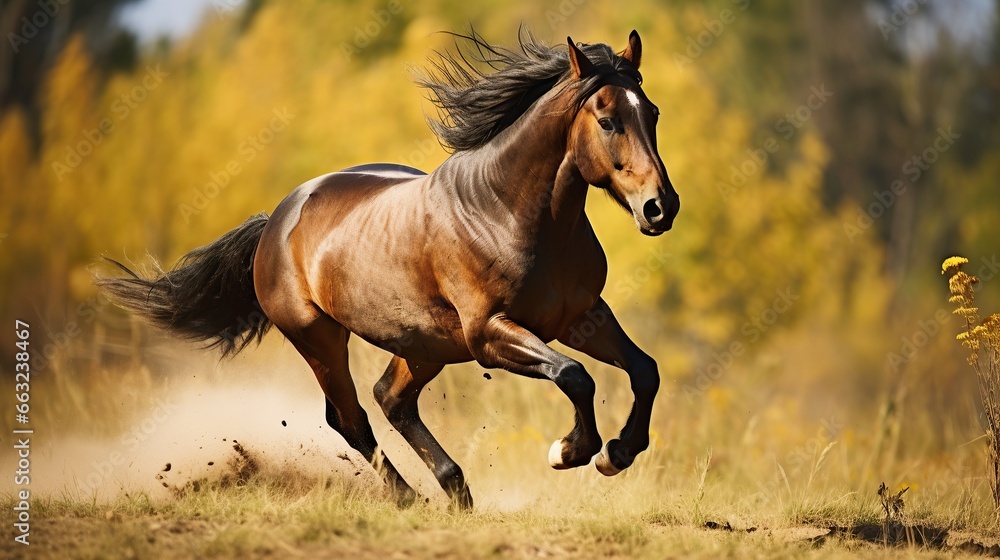 Horses running in the meadow Horses running in the meadow