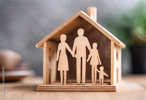 Miniature Home Life: Wooden Figurines Illustrate Family Happiness Dreaming of Home