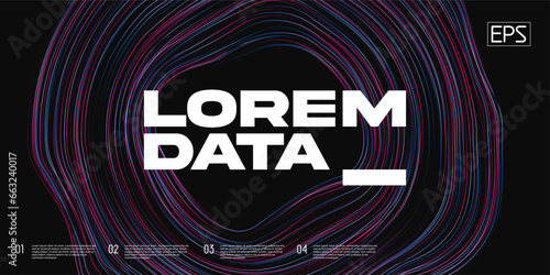 Circular geometric background. Big data technology concept.