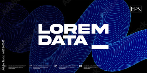 Abstract backgorund with dotten wavy shape. Vector background.