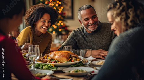 Festive Family Dinner with Roasted Turkey