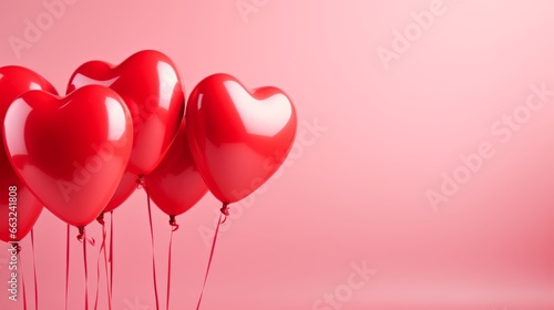Heart Balloons on pink Background