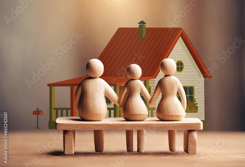 Home Sweet Home Miniatures: Wooden Figurines in Love Dreaming of Home