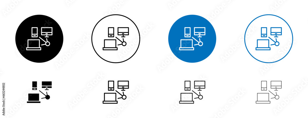 Cross-platform line icon set. Digital multiple electronic devices vector symbol. Icon for ui designs.