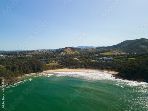 Aerial views of Charlesworth Bay in Coffs  Harbour, New South Wales, Australia photo