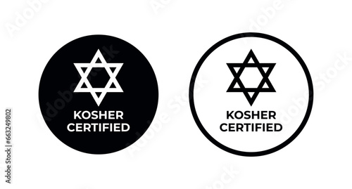 Kosher Certified symbols. International symbols of kosher food. Packaging concept.