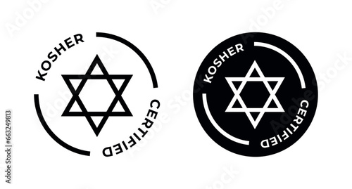 Kosher Certified symbols. International symbols of kosher food. Packaging concept.