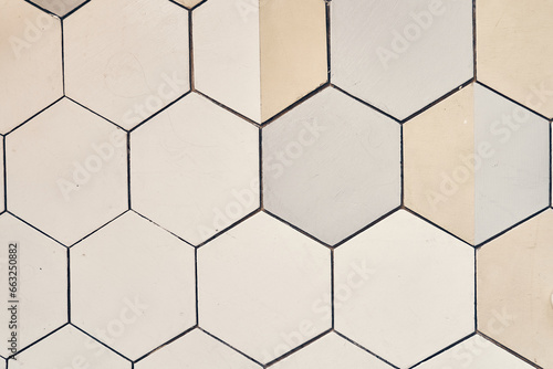 Hexagonal Marble Wall Tiles with Copy Space for Your Design. High quality photo