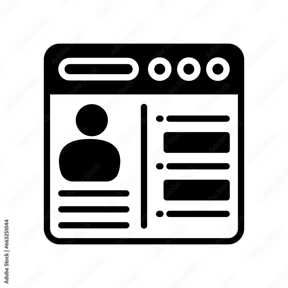 Page Portfolio icon in vector. Illustration Page Portfolio icon in vector. Illustration