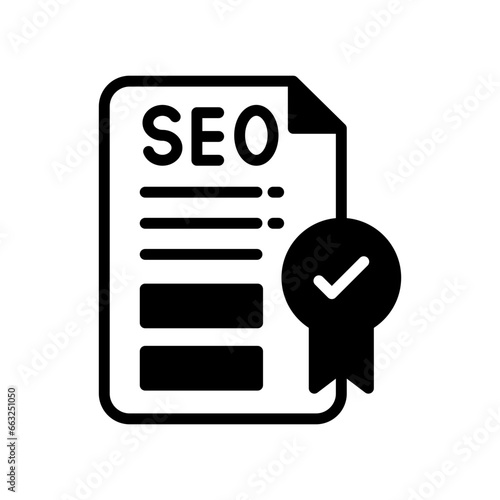 SEO Certificate icon in vector. Illustration