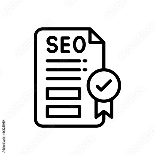 SEO Certificate icon in vector. Illustration
