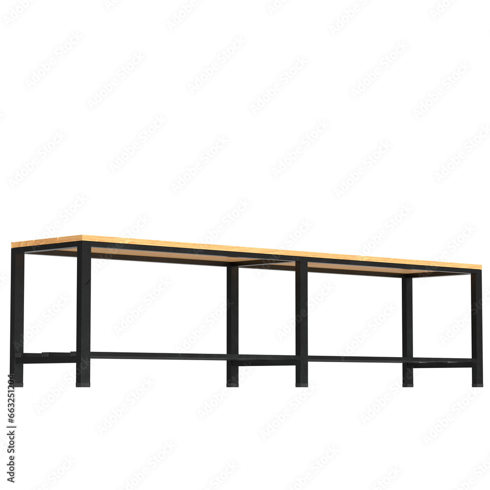 3D rendering illustration of a locker room bench 3D rendering illustration of a locker room bench