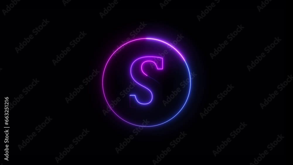 Abstract Blue Purple Neon S Letter Intro Animation on black background.
Abstract Blue Purple Neon S Letter Intro Animation on black background.