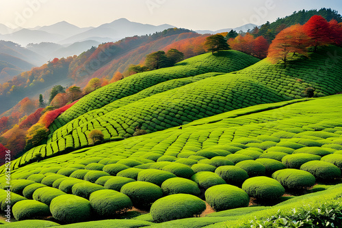 boseong-green-tea-fields-autumn Generative AI