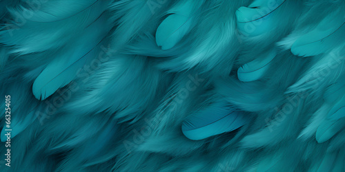 Turquoise textured feather close up background  photo