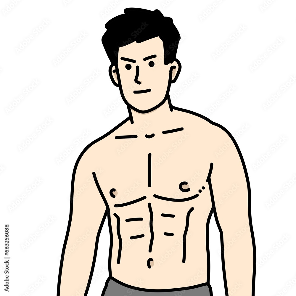 Fototapeta premium cute man cartoon on white background