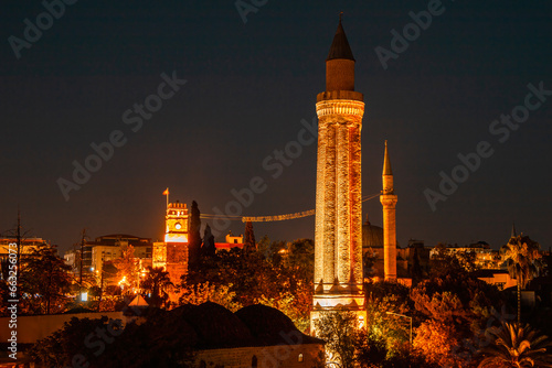 Yivli Minaret Mosque (Alaaddin Mosque) is located in the old city center of Antalya's Kaleiçi district.