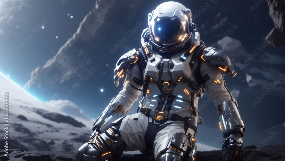 Space Man Using Modern Suit Space Man Using Modern Suit