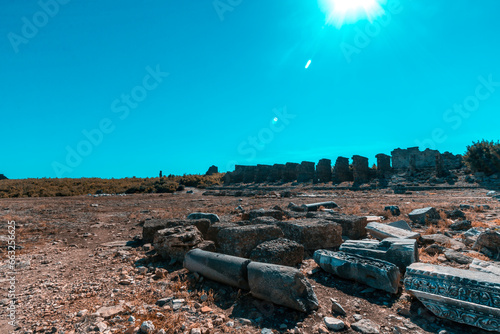 Aspendos amphitheater building ruins in Antalya, Turkey. photo
