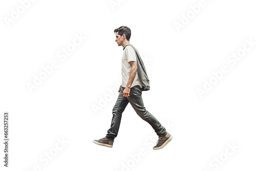 man walking,Dynamic side view of a person walking