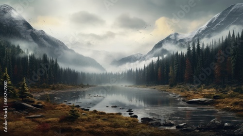 Moody Nature / autumn, scarry and foggy mountains © Emil
