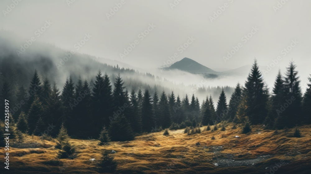 Obraz premium Moody Nature / autumn, scarry and foggy mountains